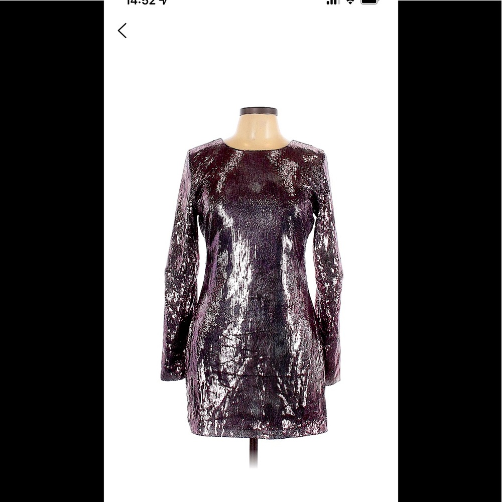 Silver/pink sequin mini cocktail dress.  Not branded, size 14